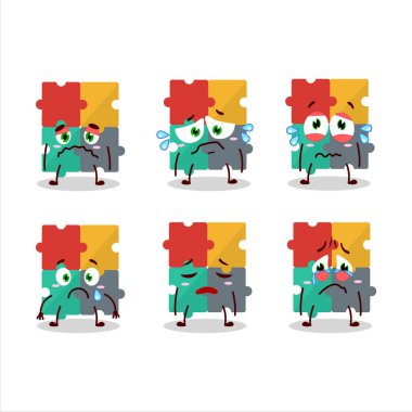 Hüzünlü ifadeyle karakterli bulmaca karikatürü