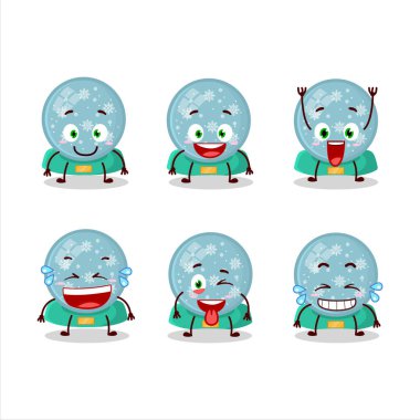 Gülen surat ile kartopu çizgi film karakteri. Vektör illüstrasyonu