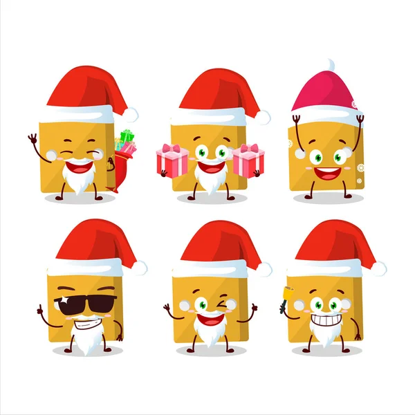 Émoticônes du Père Noël avec des dés jaunes personnage de dessin animé — Image vectorielle
