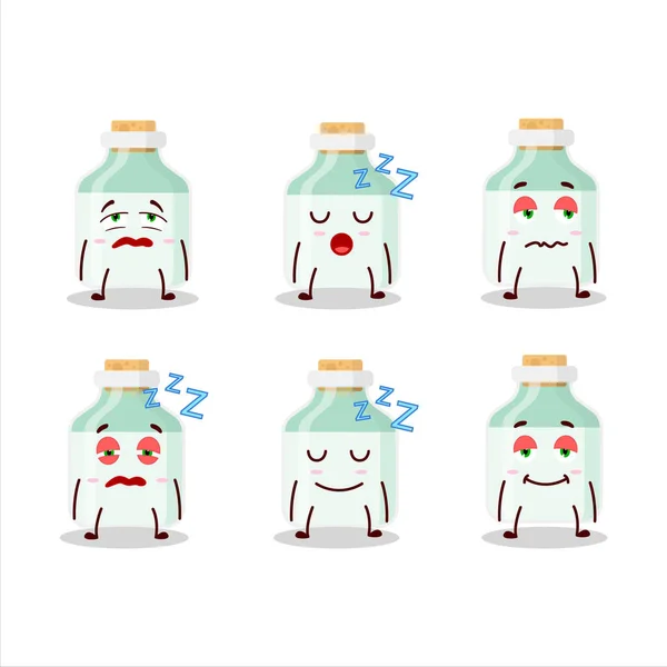 Κινούμενο Χαρακτήρα Του Λευκού Μπιμπερό Γάλακτος Μωρό Νυσταγμένη Έκφραση Εικονογράφηση — Διανυσματικό Αρχείο
