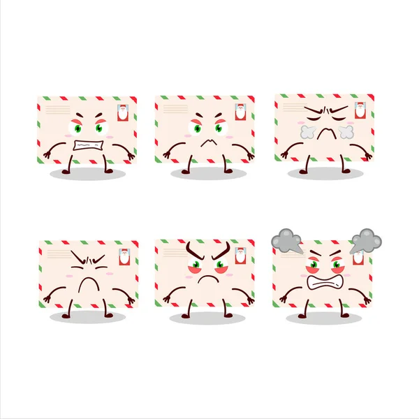 Santa Enveloppe Personnage Bande Dessinée Avec Diverses Expressions Colère Illustration — Image vectorielle