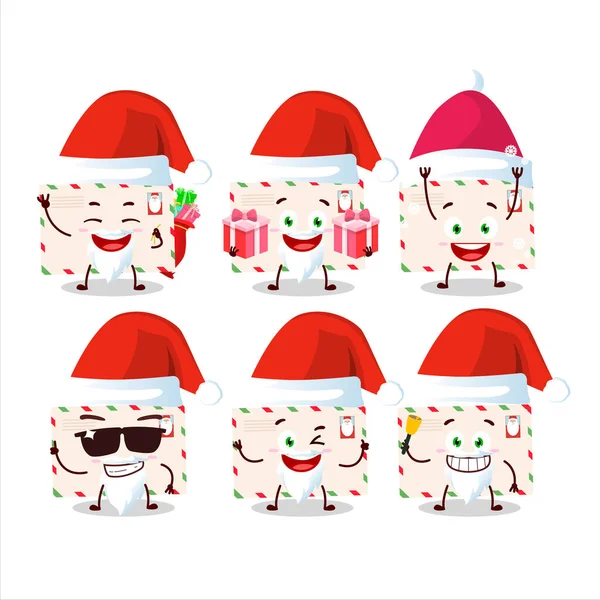 Émoticônes Père Noël Avec Des Enveloppes Père Noël Personnage Caricature — Image vectorielle