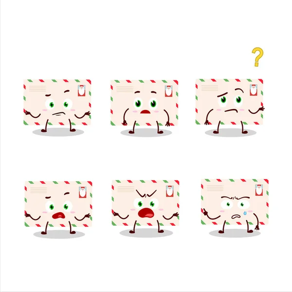 Cartoon Character Santa Envelopes What Expression Vector Illustration — Stock Vector