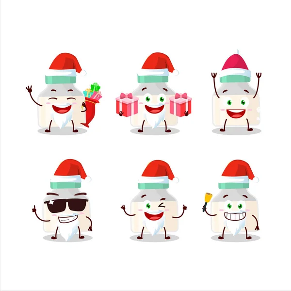 Emoticones Santa Claus Con Chupete Bebé Con Personaje Dibujos Animados — Vector de stock