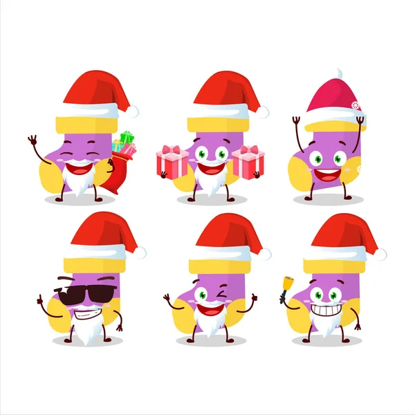Santa Claus Emoticons Baby Purple Socks Animal Features — стоковий вектор