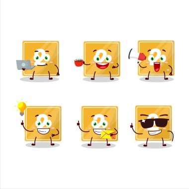 Oyuncaklar çeşitli iş simgelerine sahip iki çizgi film karakterini engelliyor. Vektör illüstrasyonu