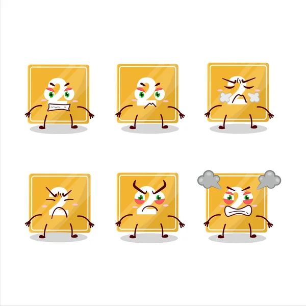 Mainan Blok Dua Karakter Kartun Dengan Berbagai Ekspresions Vector Marah - Stok Vektor
