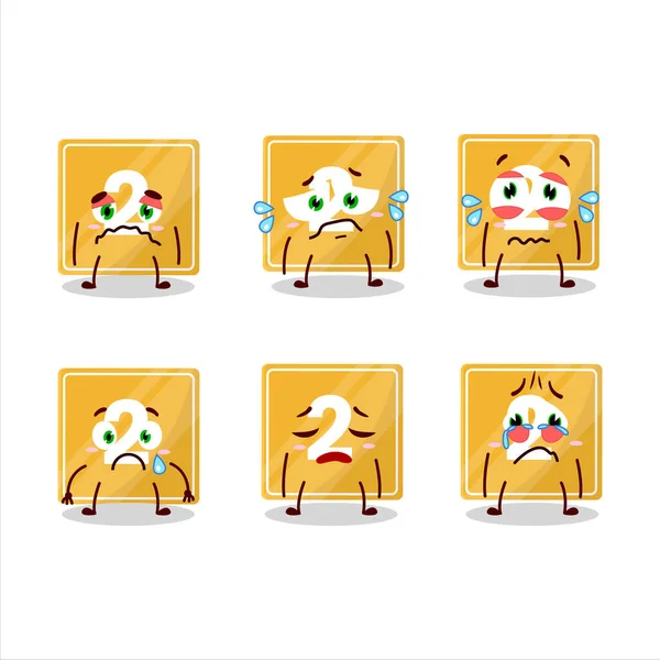 Toys Block Two Cartoon Character Sad Expression Vector Illustration — Stock Vector