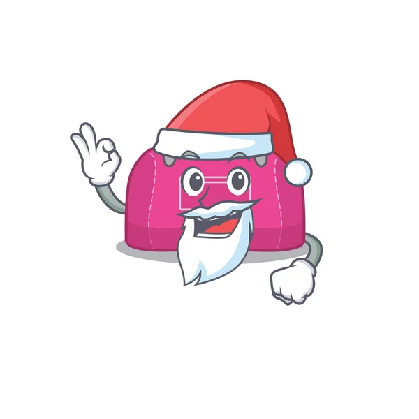 Cartoon Character Woman Sport Bag Santa Having Cute Finger Vector — Stock Vector