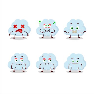 İfadesiz mavi bulut çizgi film karakteri. Vektör illüstrasyonu