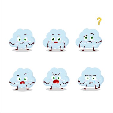 Mavi Bulut 'un çizgi film karakteri hangi ifadeyle. Vektör illüstrasyonu