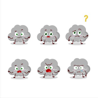 Kara Bulut 'un karikatür karakteri hangi ifadeyle. Vektör illüstrasyonu