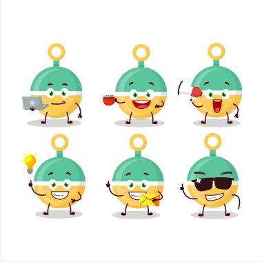 Çeşitli iş simgelerine sahip çizgi film karakterlerini tıngırdat. Vektör illüstrasyonu