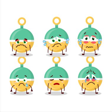 Hüzünlü ifadeli karikatür. Vektör illüstrasyonu.