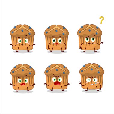 Yaban mersinli kekin çizgi film karakteri hangi ifadeyle. Vektör illüstrasyonu