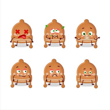 Noel şapkalı kurabiyeli çizgi film karakteri ifadesiz. Vektör illüstrasyonu