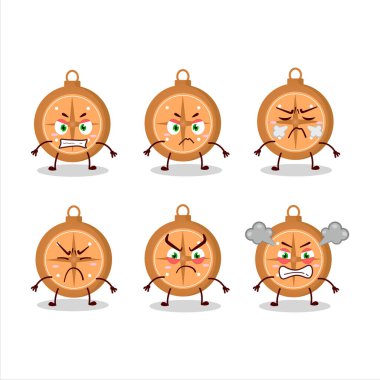 Çeşitli kızgın ifadeleri olan pusula kurabiyeleri çizgi film karakteri. Vektör illüstrasyonu