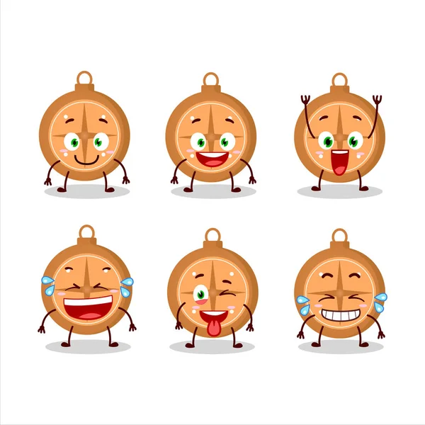 Cartoon Character Compass Cookies Smile Expression Vector Illustration — Stock Vector