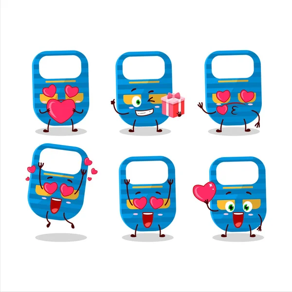 Blue Baby Appron Cartoon Figur Mit Liebe Niedlich Emoticon Vector — Stockvektor