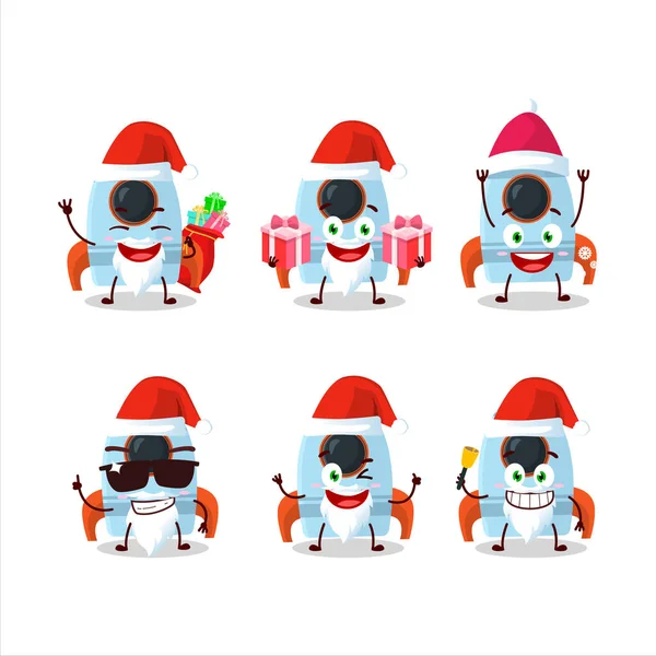 Emoticons Papai Noel Com Personagem Desenho Animado Brinquedo Fogueto Ilustração — Vetor de Stock