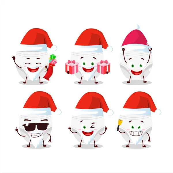 Émoticônes Père Noël Avec Des Couches Bébé Blanc Personnage Caricature — Image vectorielle