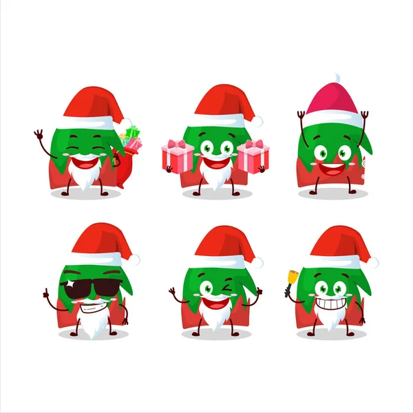Emoticons Papai Noel Com Caráter Desenho Animado Chapéu Anão Ilustração — Vetor de Stock