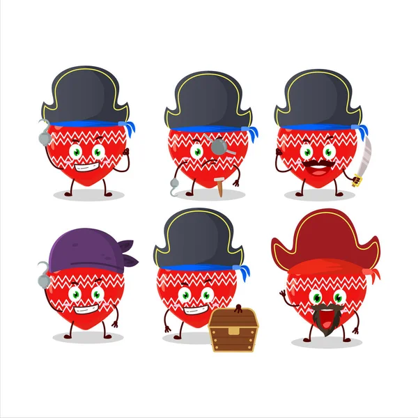 Cartone Animato Personaggio Dell Amore Rosso Natale Con Varie Emoticon — Vettoriale Stock