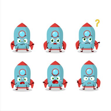 Mavi roket kestane fişeğinin çizgi film karakteri. Vektör illüstrasyonu