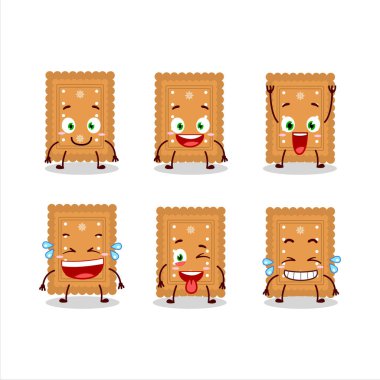 Gülen suratlı yuvarlak kurabiyelerin çizgi film karakteri. Vektör illüstrasyonu