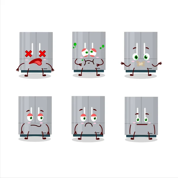 Réfrigérateur Personnage Dessin Animé Avec Expression Non Illustration Vectorielle — Image vectorielle