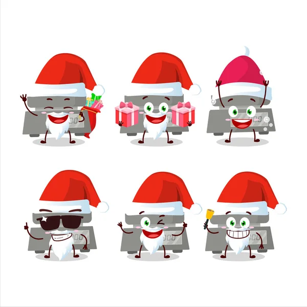 Émoticônes Père Noël Avec Personnage Dessin Animé Poids Numérique Illustration — Image vectorielle