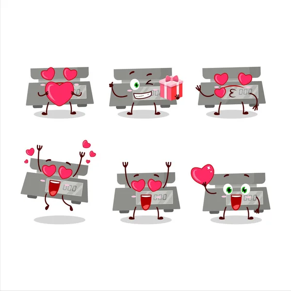 Personaje Dibujos Animados Peso Digital Con Amor Lindo Emoticono Ilustración — Vector de stock