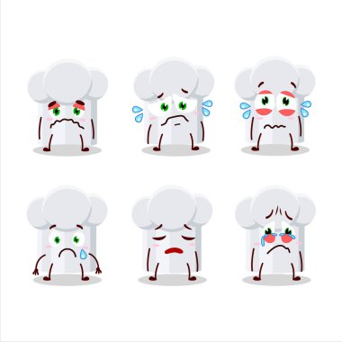 Üzgün suratlı bir çizgi film karakteri. Vektör illüstrasyonu