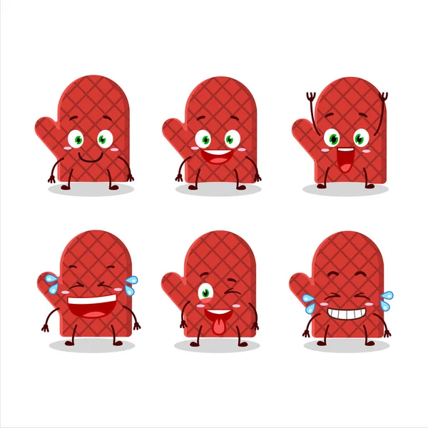 Cartoon Character Oven Mitt Smile Expression Vector Illustration — Stock Vector