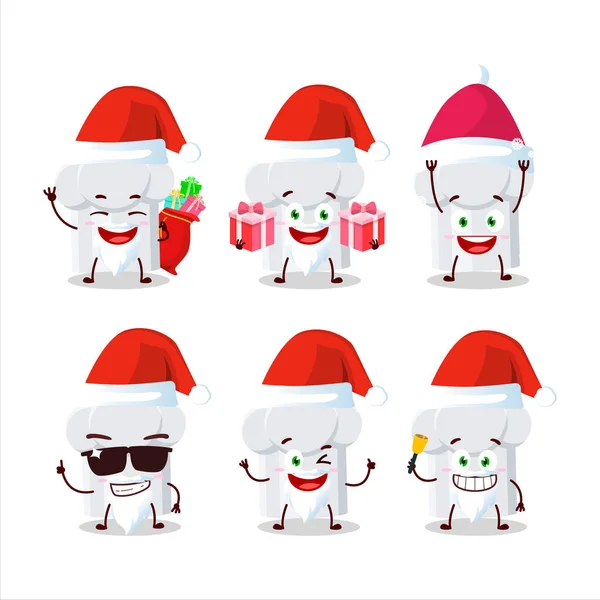 Weihnachtsmann Emoticons Mit Kochmütze Cartoon Figur Vektorillustration — Stockvektor