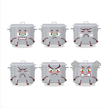 Mutfak esrarı çizgi film karakteri ve değişik sinirli ifadeleri var. Vektör illüstrasyonu