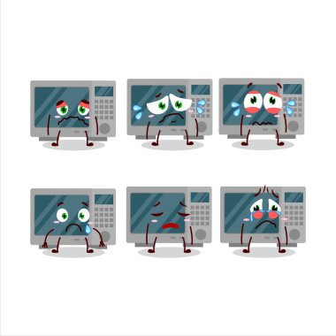 Fırın karikatürü hüzünlü bir ifadeyle karakterde. Vektör illüstrasyonu