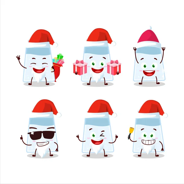 Émoticônes Père Noël Avec Personnage Bande Dessinée Salière Illustration Vectorielle — Image vectorielle