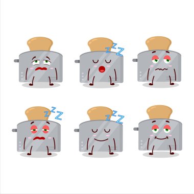 Uykulu yüzüyle tost yapan çizgi film karakteri.