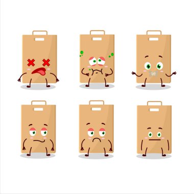 Yemek çantası çizgi film karakteri, ifadesiz. Vektör illüstrasyonu