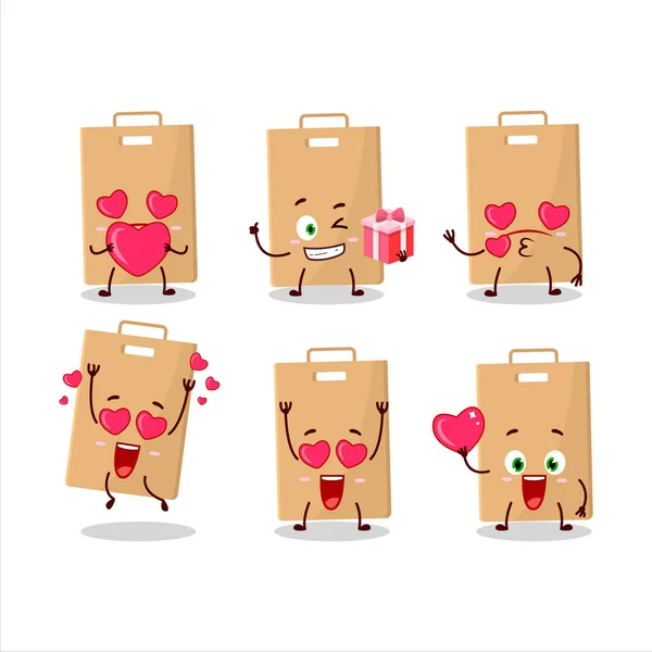 Food Bag Χαρακτήρα Κινουμένων Σχεδίων Αγάπη Χαριτωμένο Emoticon Εικονογράφηση Διανύσματος — Διανυσματικό Αρχείο