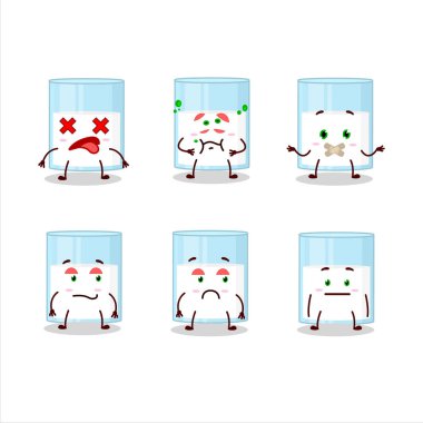 Yüzü olmayan bir bardak süt çizgi film karakteri. Vektör illüstrasyonu