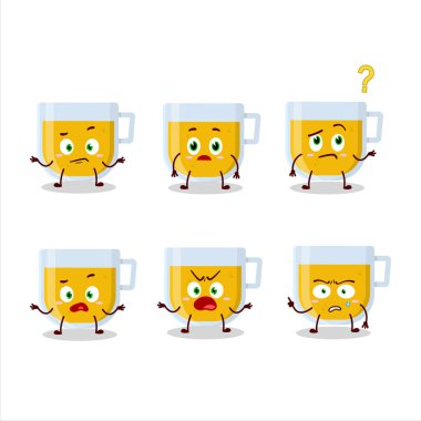 Bir bardak limon çayının çizgi film karakteri. Hangi ifadeyle? Vektör illüstrasyonu