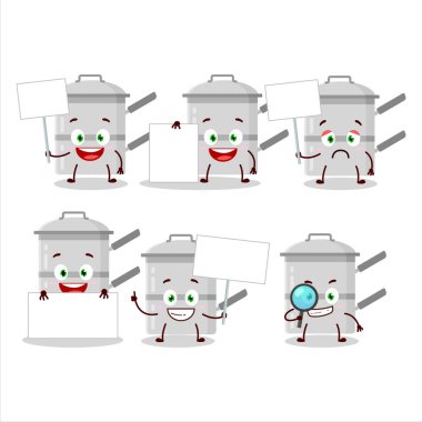 Çift katlı karikatür karakteri bilgi panosunu getir. Vektör illüstrasyonu