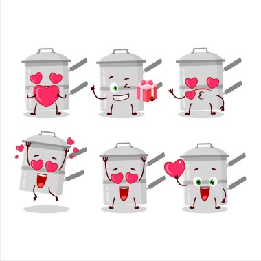 Sevgi ifadesi olan çift katlı çizgi film karakteri. Vektör illüstrasyonu