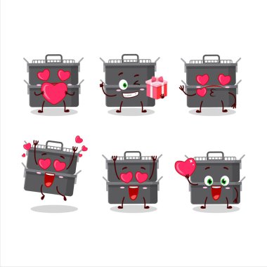 Sevgi dolu ifadeli çift kavrulmuş tava çizgi film karakteri. Vektör illüstrasyonu