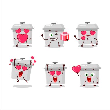 Fransız fırını çizgi film karakteri. Sevgi ifadesi var. Vektör illüstrasyonu