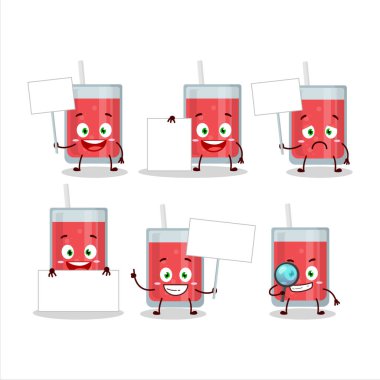 Karpuz Suyu çizgi film karakteri bilgi panosunu getir. Vektör illüstrasyonu