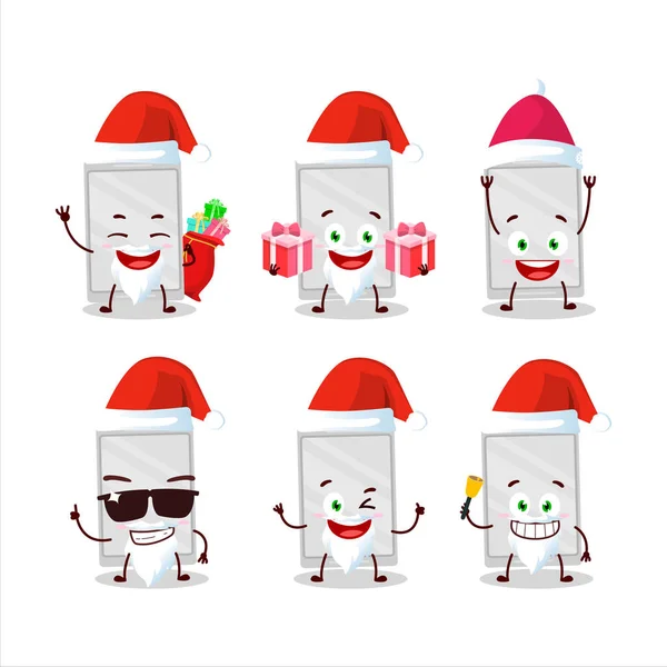 Emoticons Papai Noel Com Caráter Desenho Animado Bandeja Plástico Ilustração — Vetor de Stock