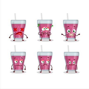 İfadesiz mor meyve suyu çizgi film karakteri. Vektör illüstrasyonu